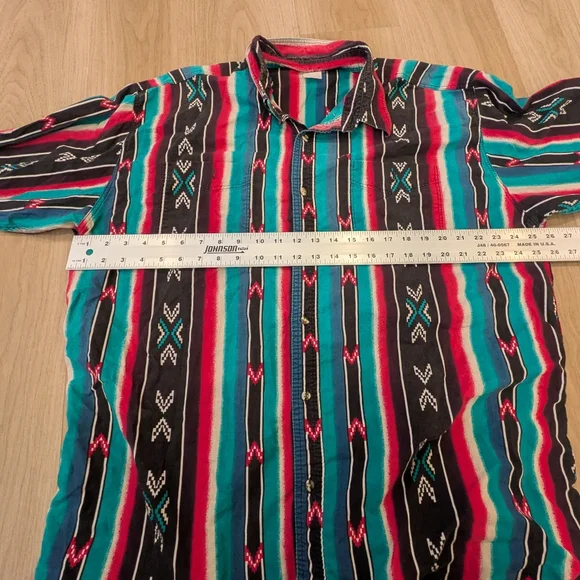 Vintage Express Rider Men's Button Down Aztec Pattern - Picture 4 of 6